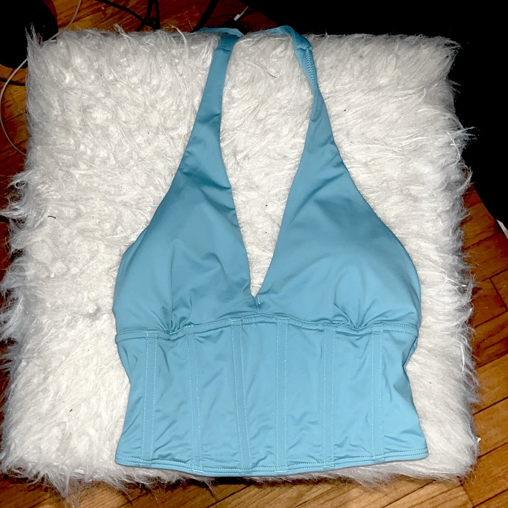 Teal halter top size: women’s small brand: Gilly Hicks/Hollister